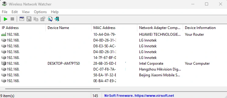 Live Wireless Network Devices Monitoring